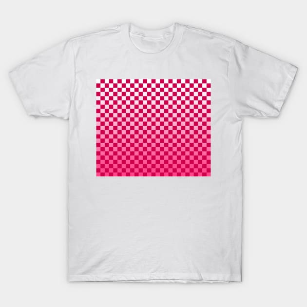 Pink Checkered Ombre Texture T-Shirt by saradaboru